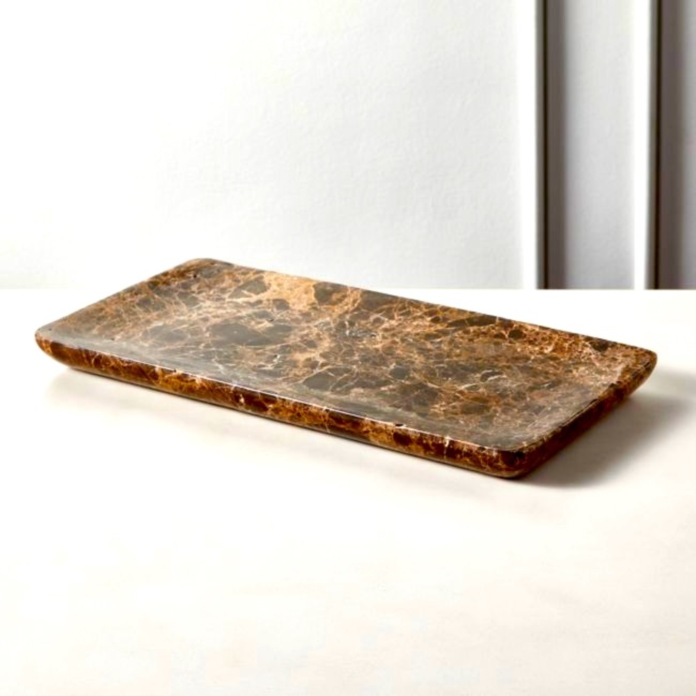 CB2 Brown Marble Tank Trays